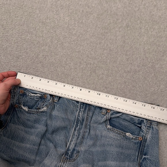 American Eagle Baggy Jeans Women's 16 Blue Medium Wash Faded Wide Leg Skater - Picture 5 of 10